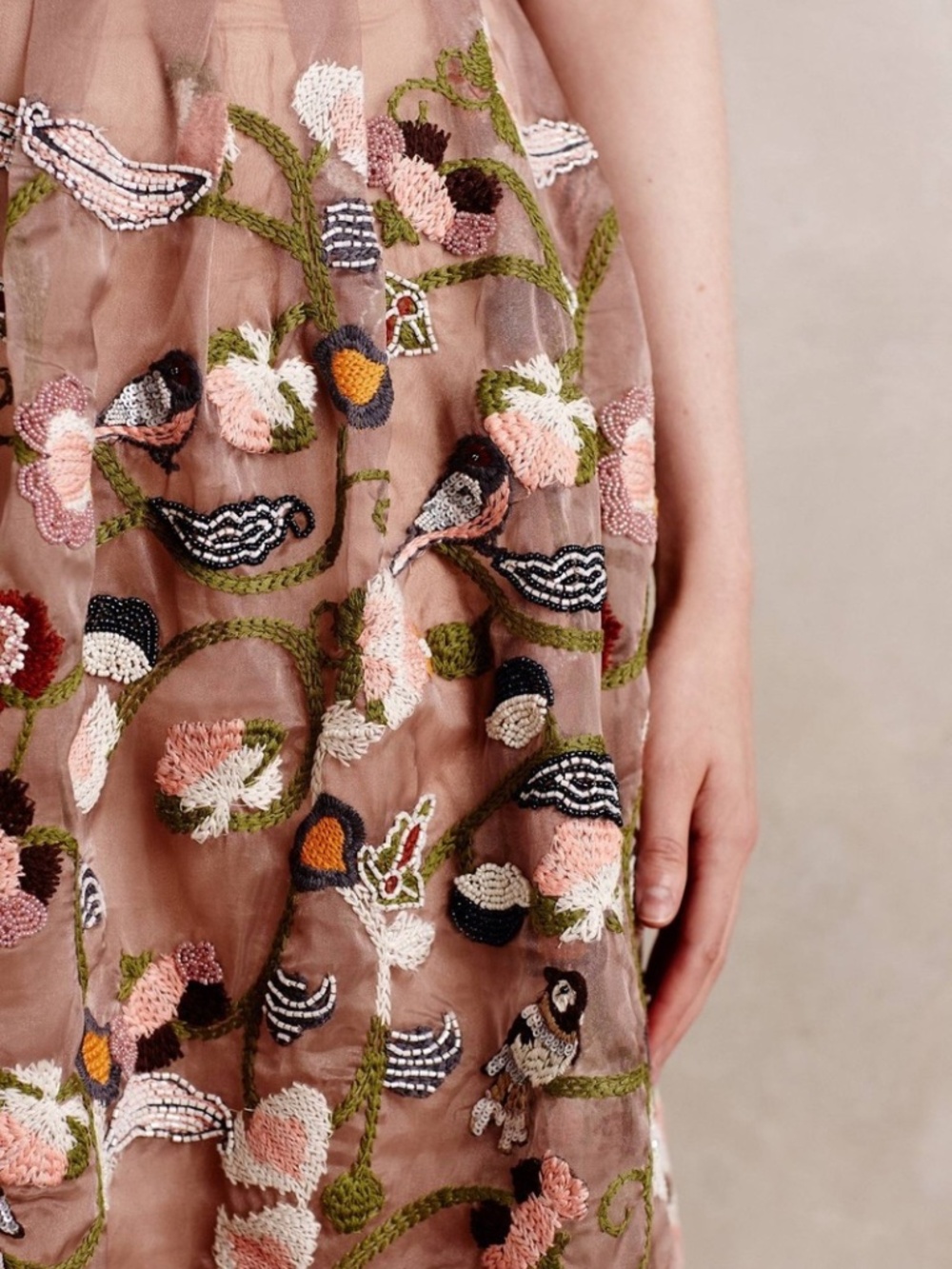 Anthropologie Moulinette Soeurs occasion dress 4 beaded & embroidered - Picture 2 of 9